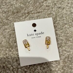 NWT Kate Spade gold crystal popsicle stud earrings